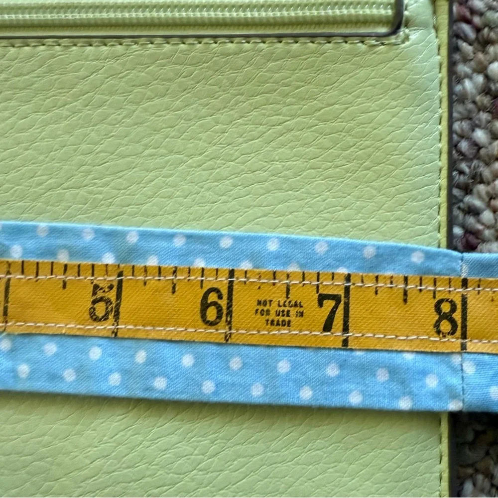Anne Klein Lime Crossbody Boxy Dual Handle Snap Closure Purse and wristlet